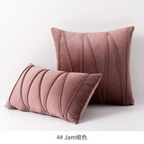 Orange Stripe Velvet Throw Pillow Cover