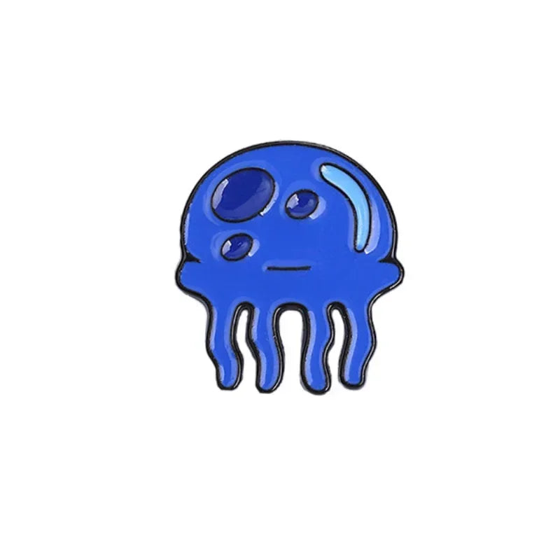 Blue Pink Jellyfish Animal Brooch
