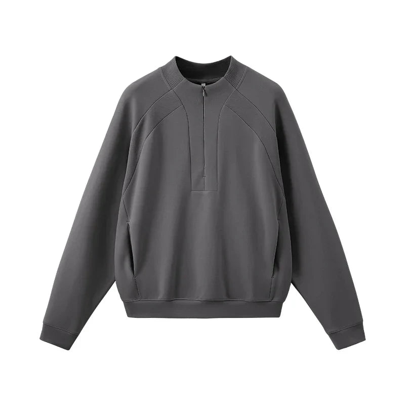 Zip-up Solid Color Winter Sweatshirt