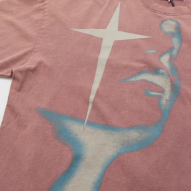 Camiseta vintage con estampado gráfico de mariposa en sombra