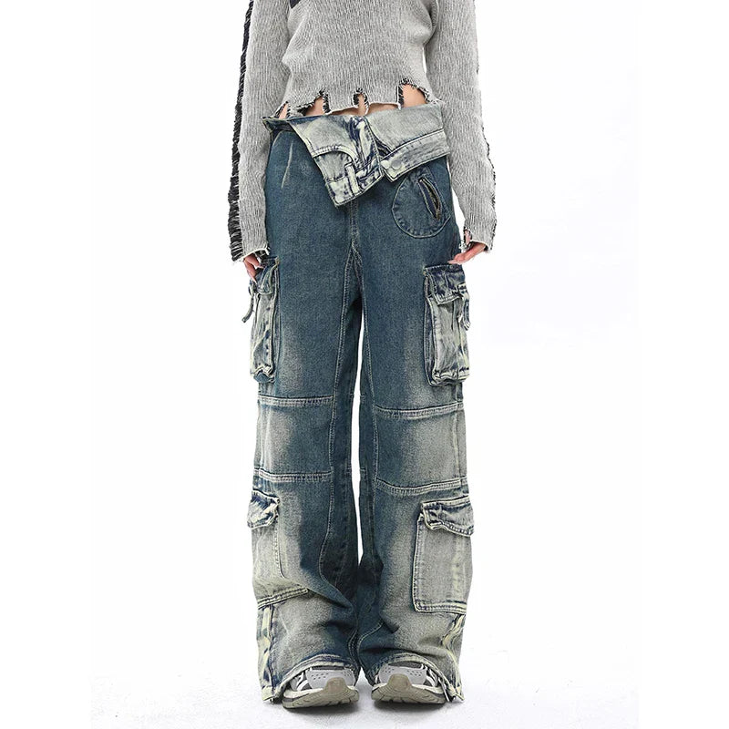 High Waist Cargo Jeans