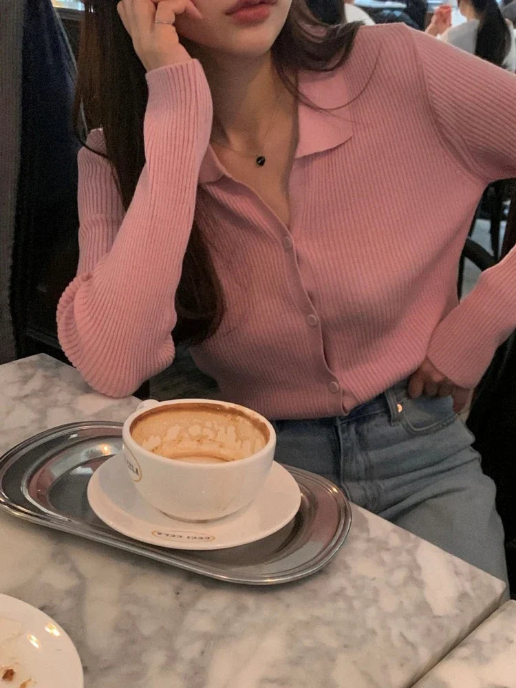 Stripped Cardigan Slim Fit