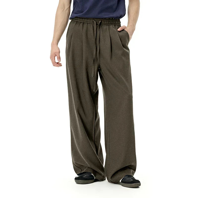 Drawstring Straight Leg Loose Fit Linen Pants