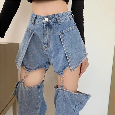 Y2K Detachable Straight Leg Jeans
