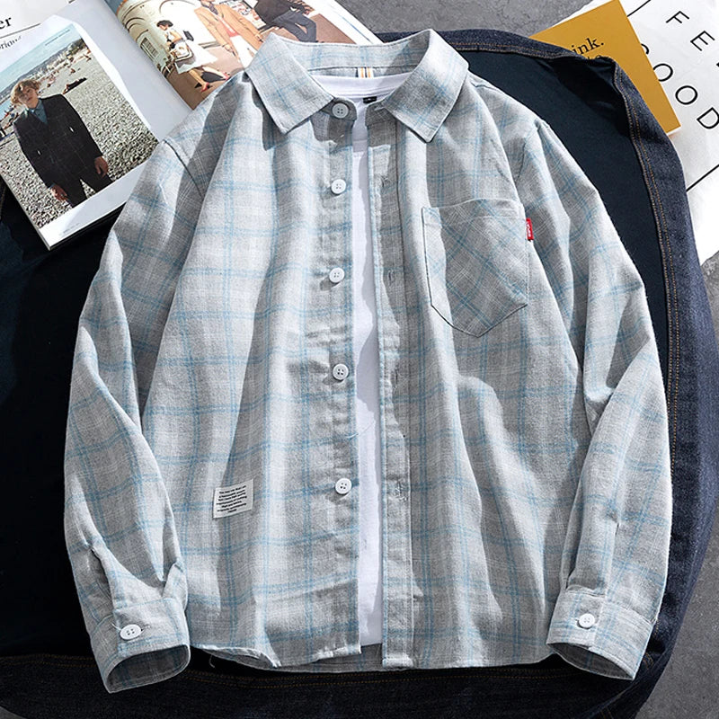 Lazy Girl Korean Style Plaid Shirt