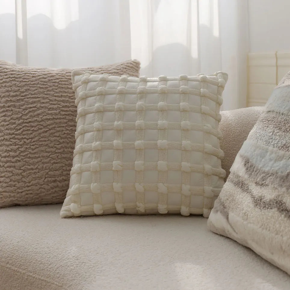 Soft Decorative Cover Plaid Throw Pillow Cover