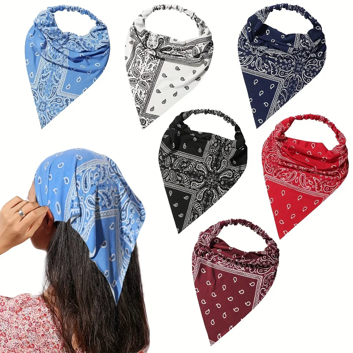 Summer Concert Paisley Elastic Headbands