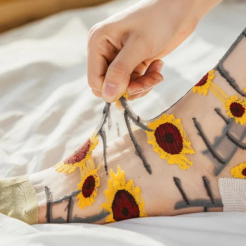 Summer Floral Crew Neck Socks