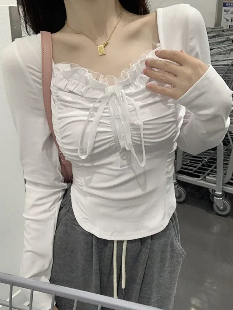 Coquette Slim Bow Blouse