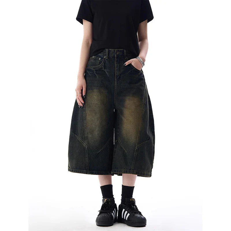 Vintage High Waist Cargo Jort