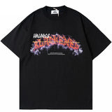 T-Shirt mit Blitz- und Buchstabenprint
