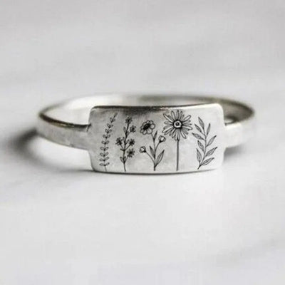 Wildflower Steel Vintage Ring