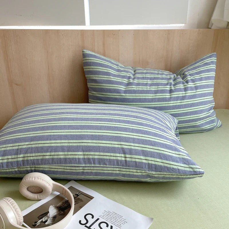 Cotton Pillowcase Colorful Stripe Pillow Case