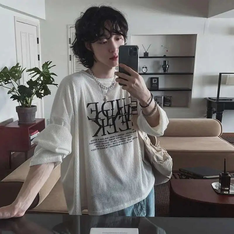 Korean Style Letter Print T-Shirt