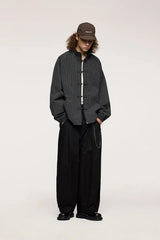 Wide Leg Japanese Thick Cargo Pants