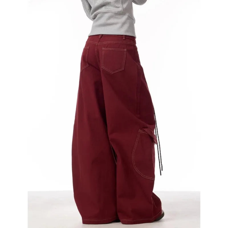 Cyberpunk High Waisted Cargo Jeans