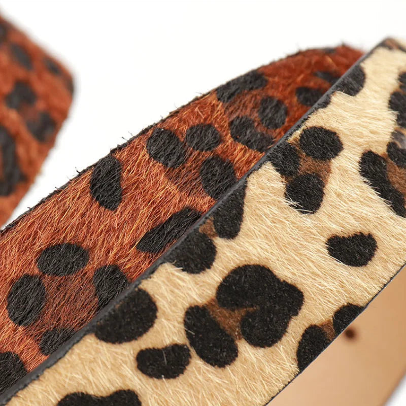 Leopard Print Fur Belt