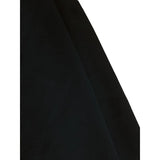 Solid Black Elastic Waist Baggy Pants