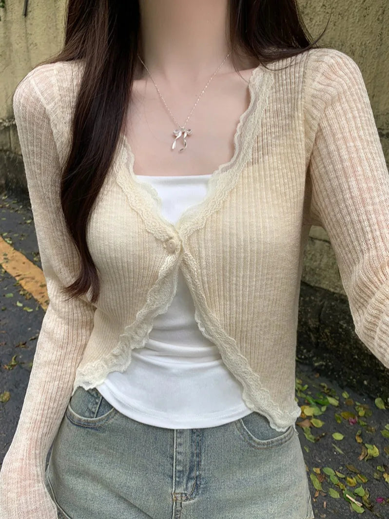 Ribbed Knitted Open Front Cardigan