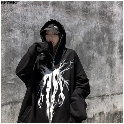 Y2K Cyber Zip-Up Hoodie