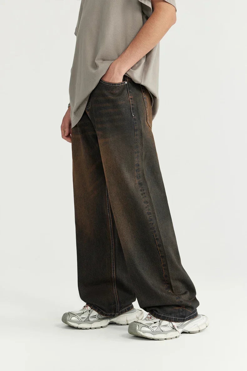 Washed Straight Leg Jeans