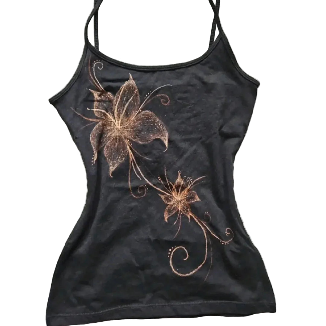 Grunge Rose Dark Tank Top