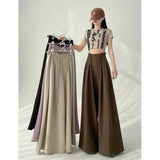 Schwarze High-Waist-Hose mit weitem Bein