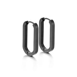 Steel Buckle Oval Earrings