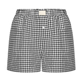 Elastic Waistband Gingham Boxer Shorts T-Shirt