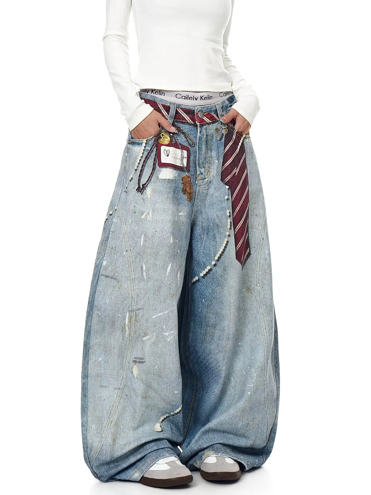 Y2K Retro Faded Baggy Jeans