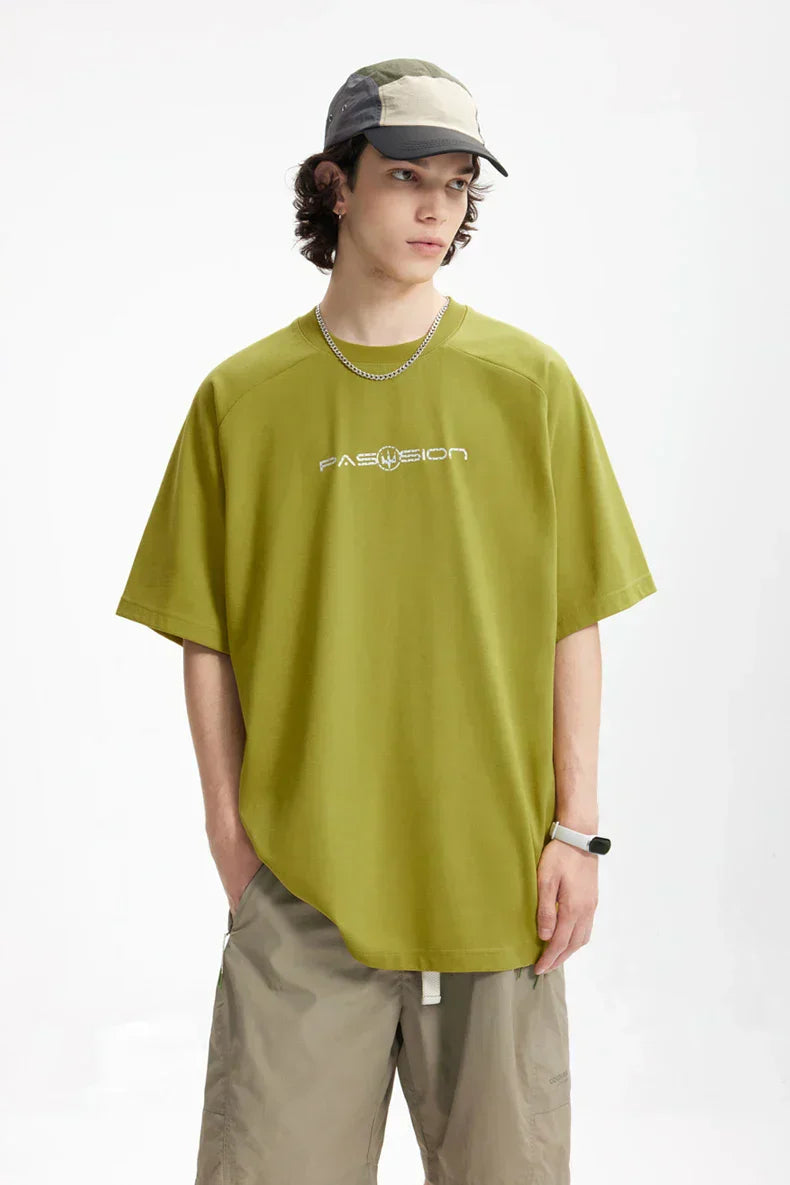 Solid Color Letter Print T-shirt