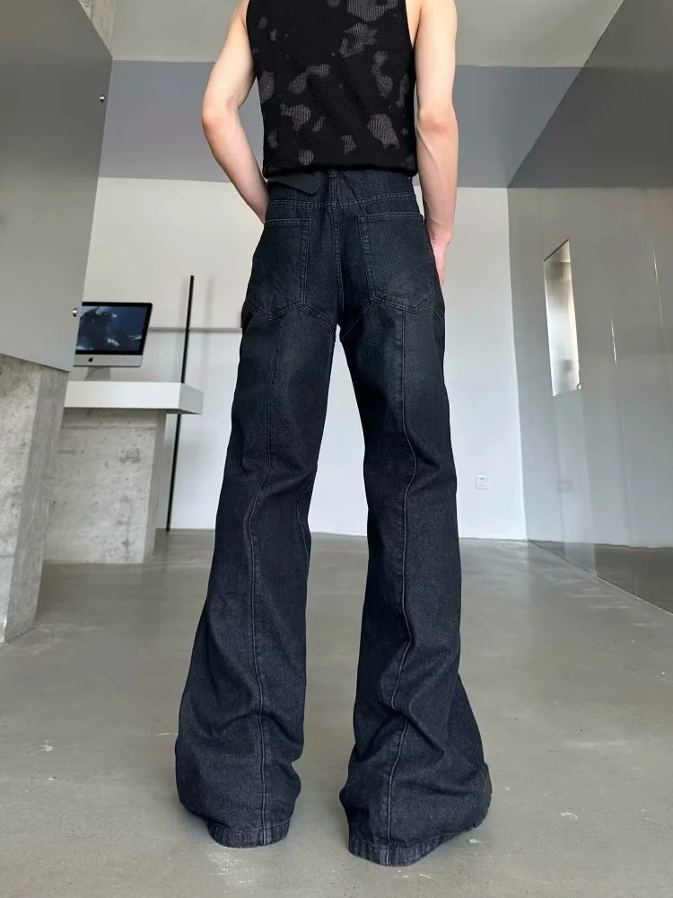 Washed Black Flare Jeans