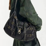 Y2K PU Leather Shoulder Bag