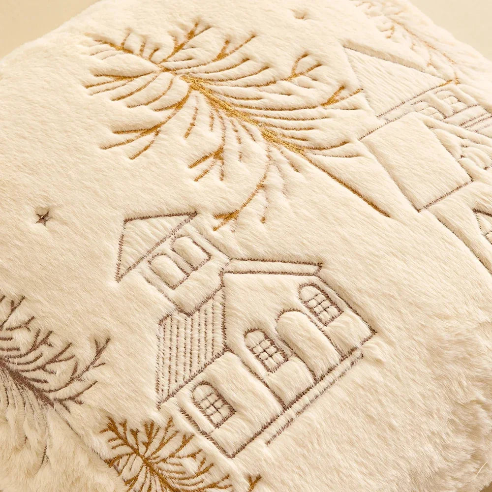 Christmas Embroidered Cover Soft Pillow Case