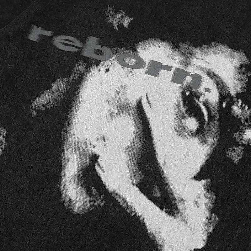 Graphic Half-Face T-Shirt