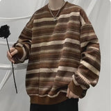 Casual Retro Striped Loose Pullover