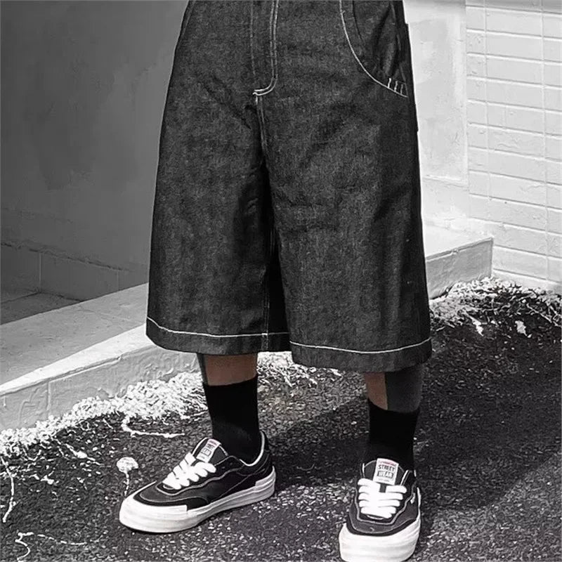 Vintage bestickte Denim-Jorts