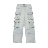 Y2K Belted Washed Cargo Jeans