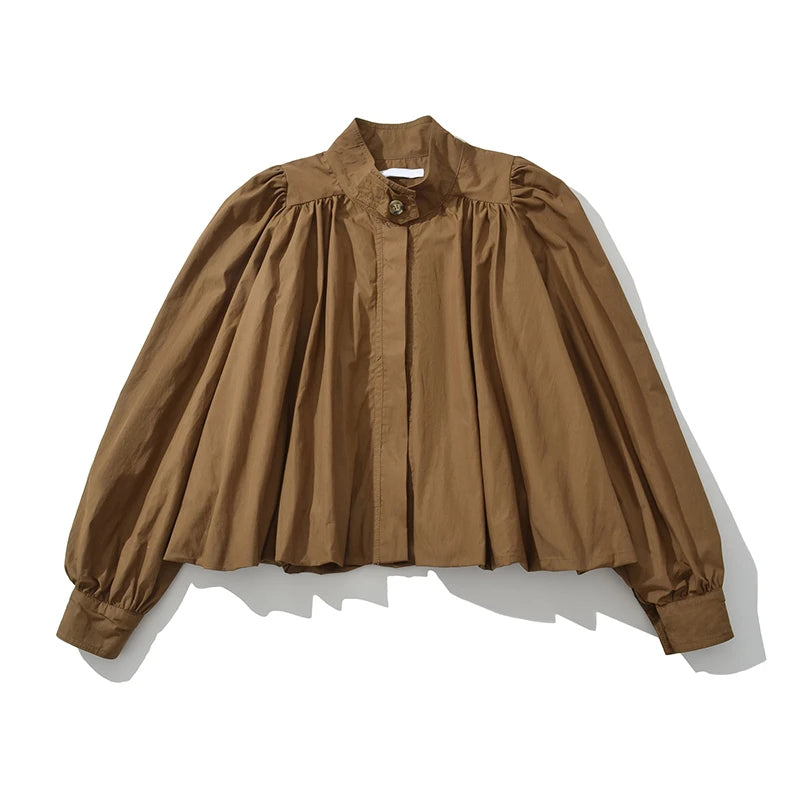 Elegant Style Pleated Shirt For Women