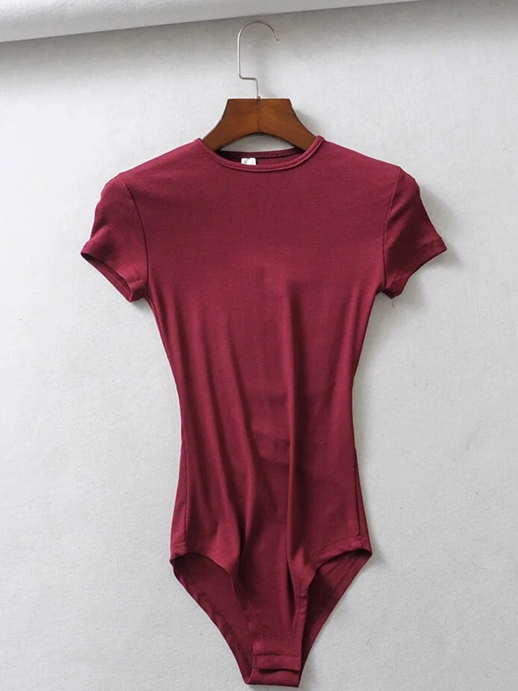 Sexy Slim Short-Sleeve O-neck Bodysuits