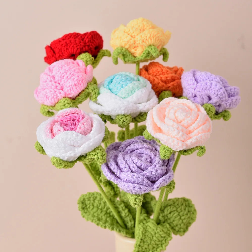 Single Bouquet Hand-Knitted Crochet Flower