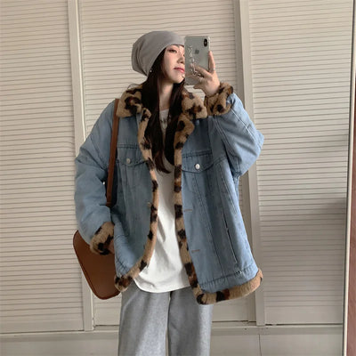 Y2K Fur Lined  Denim Jacket