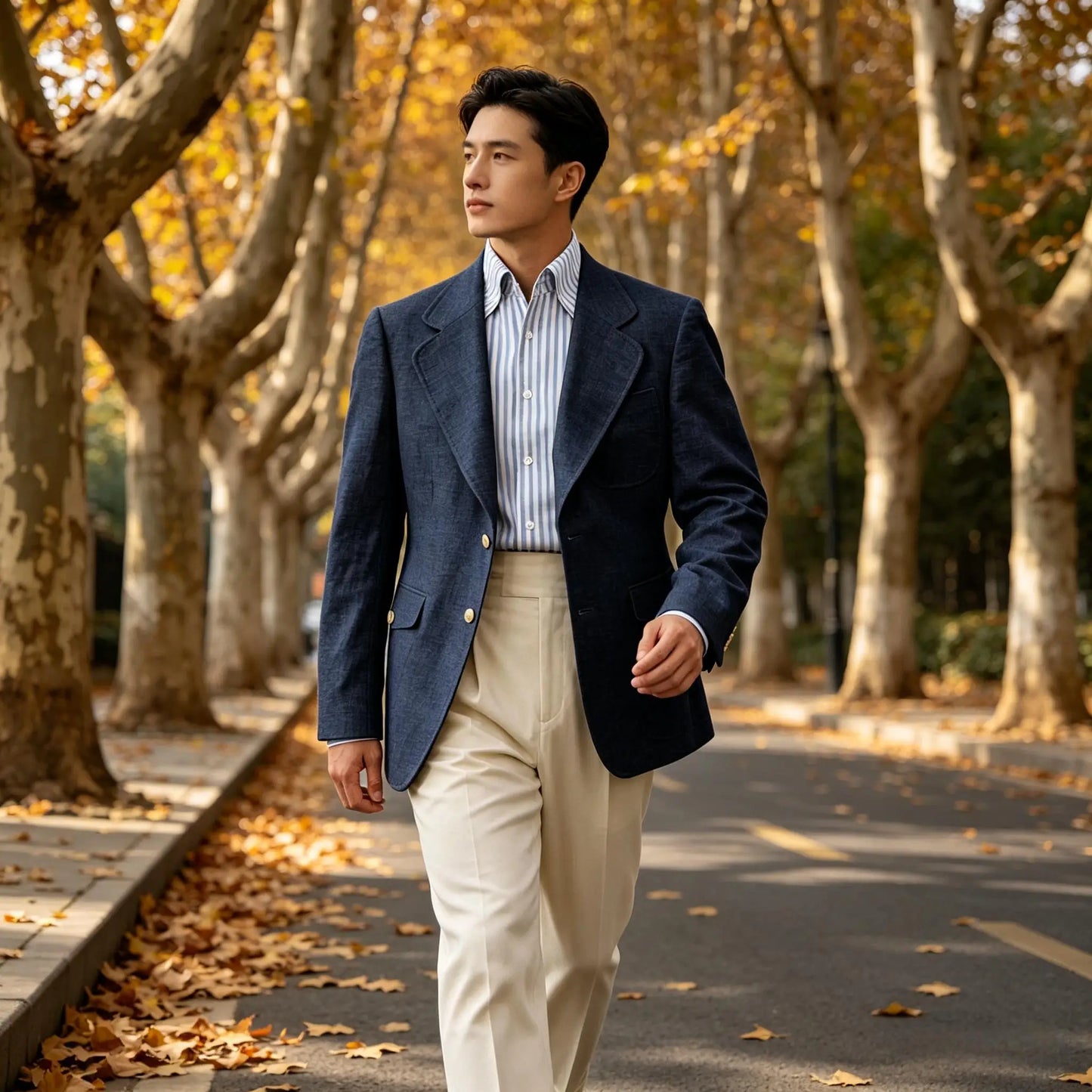 Men Natural Linen Blazer Suit Jacket