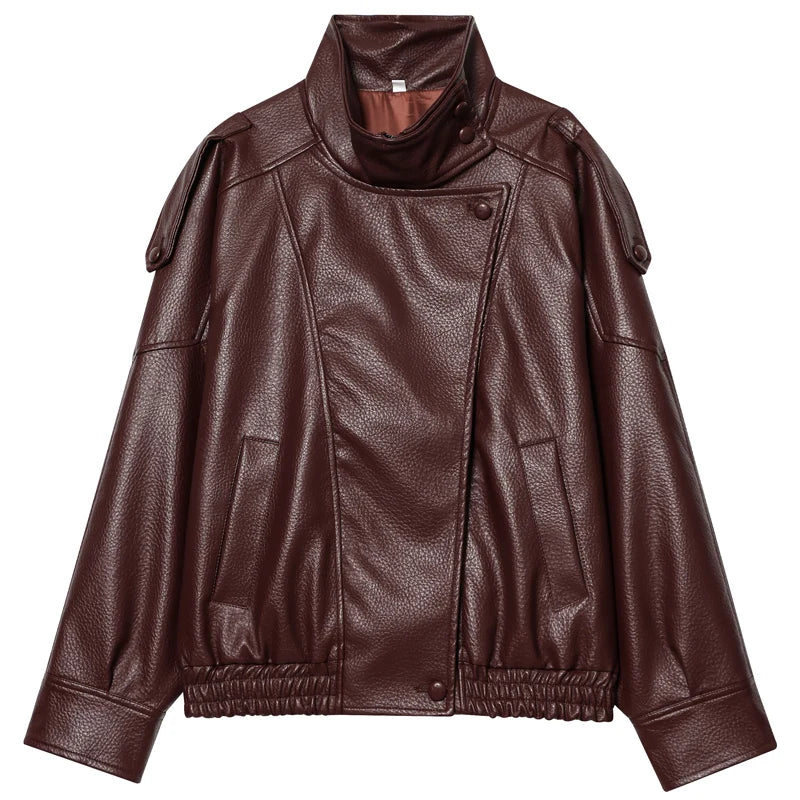 Cropped Women's Leather Jacket