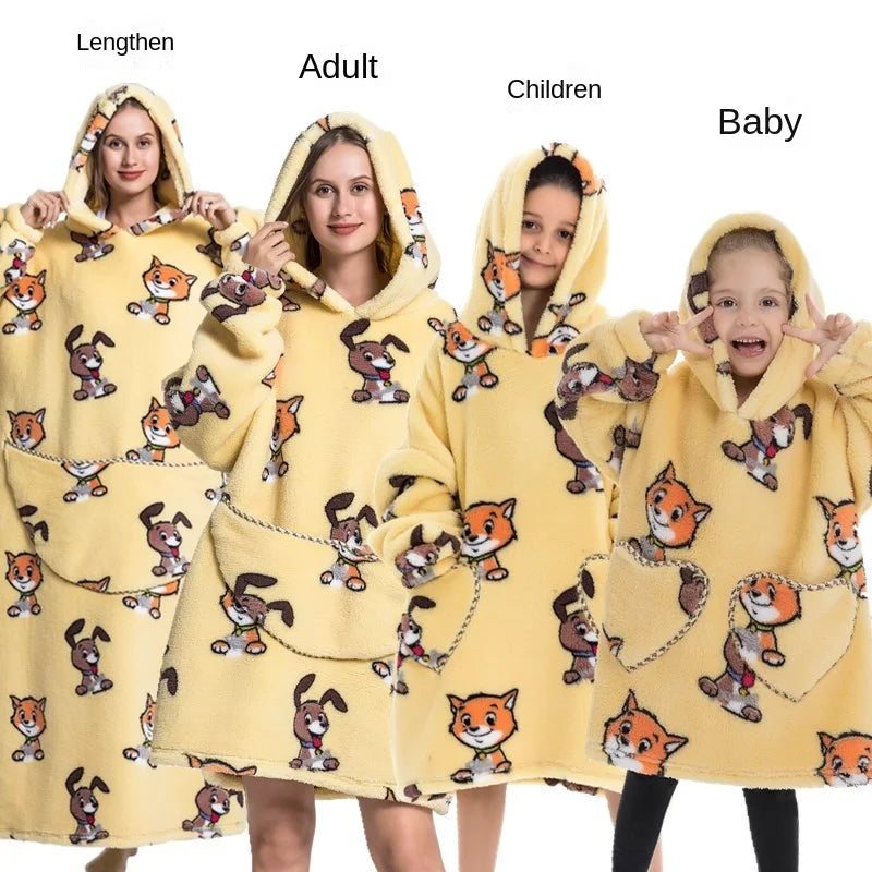 Family Oversize Sherpa Blanket Hoodie