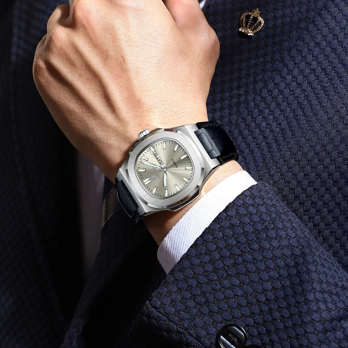 Luxury Week Date Leather Quartz Watch