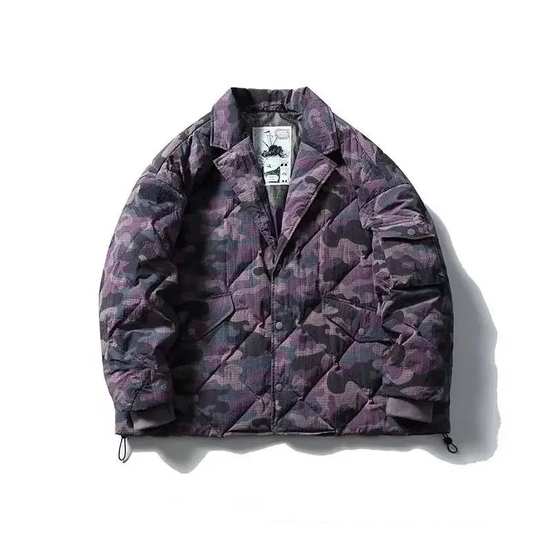 Chaqueta acolchada con estampado de camuflaje