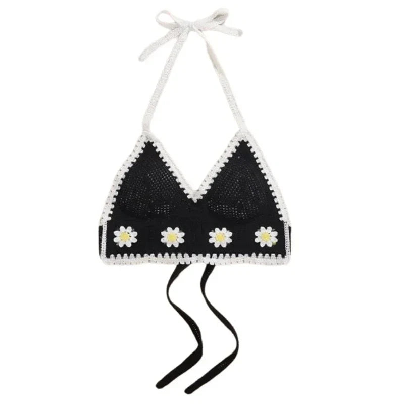 Handmade Knitted Boho Beach Camisoles Crochet Bikini