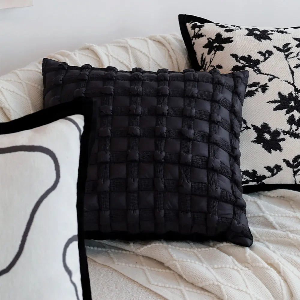 Soft Decorative Cover Plaid Throw Pillow Cover