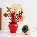 Vintage Strawberry Ceramic Vase